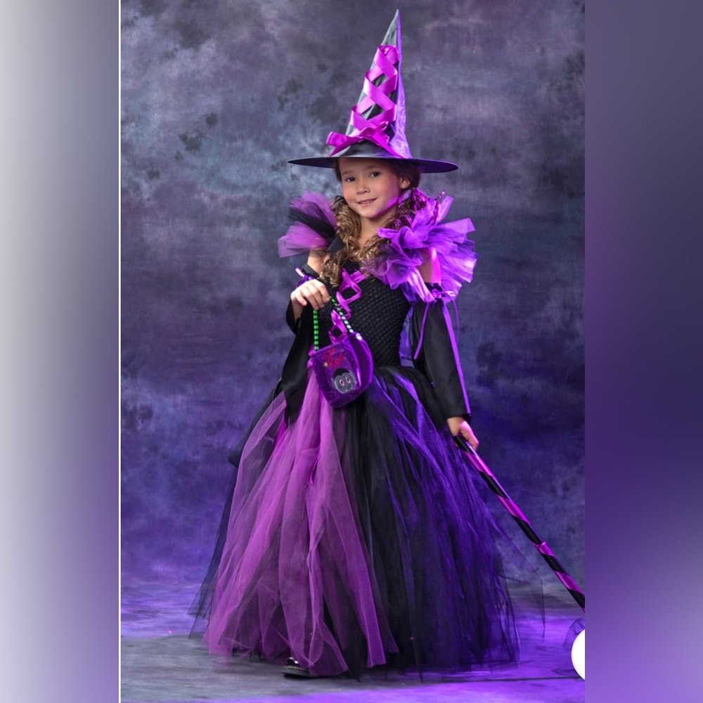 Mia belle girls witch costume with hat and wand!!